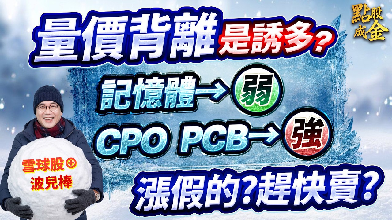 量價背離是誘多？記憶體弱、CPO PCB強&rarr;漲假的？趕快賣？ (開字幕好幸福) 2026.03.25