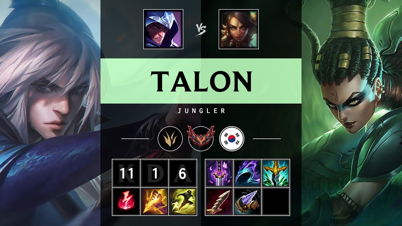 Talon Jungle vs Nidalee - KR Grandmaster Patch 25.10