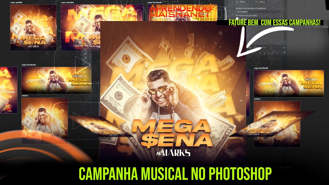Como fazer flyer's de uma campanha musical no photoshop ( FLYER SPOTIFY E ETC )