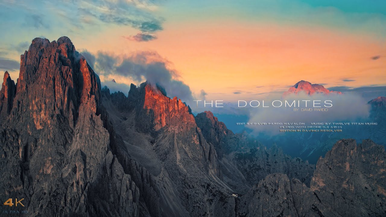 The Dolomites: The Beautiful Italian Mountain Peaks-Cinematic video drone