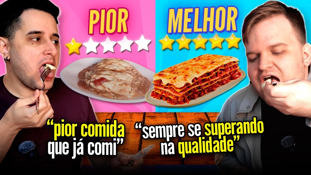 PROVANDO LASANHAS do PIOR vs MELHOR avaliado do App