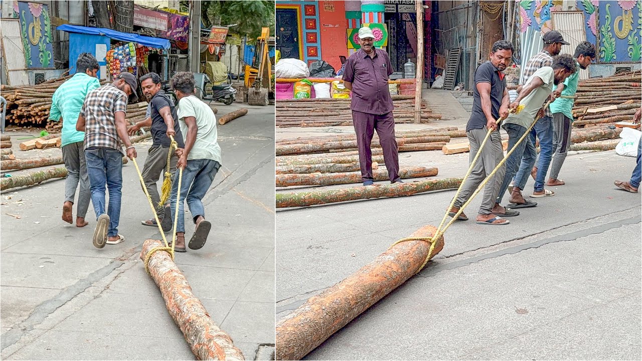 Khairatabad Ganesh Mandapam Main Poles Getting Ready | Khairathabad Ganesh Making 2025 #khairatabad