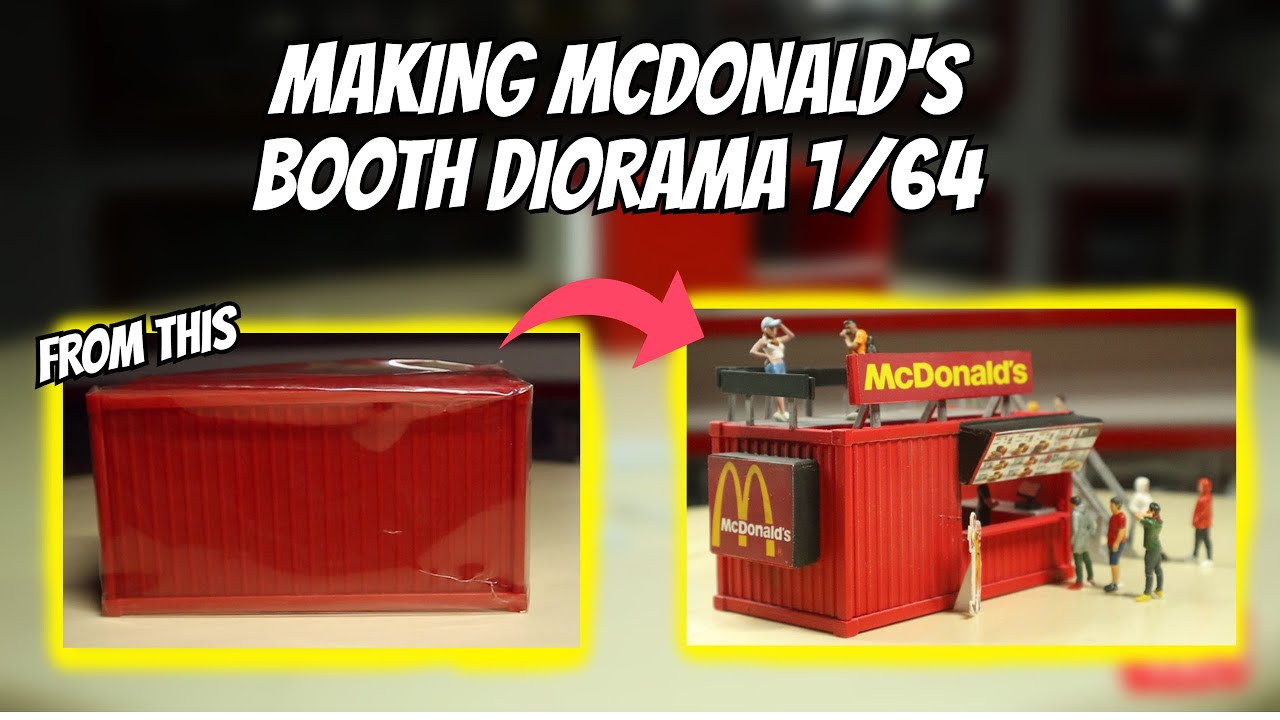 MAKING McDONALD'S BOOTH 1/64 FOR DIECAST CAR DIORAMA ❗