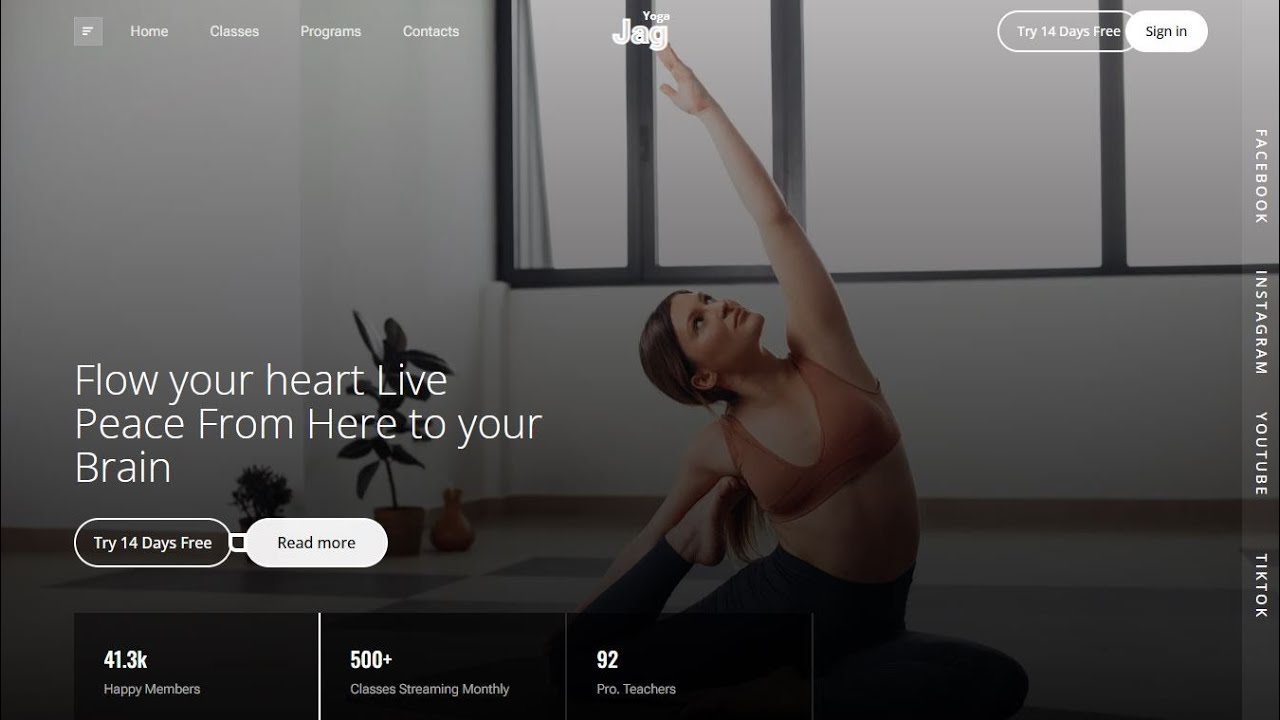Create a Stunning Yoga Classes Landing Page Using HTML & CSS