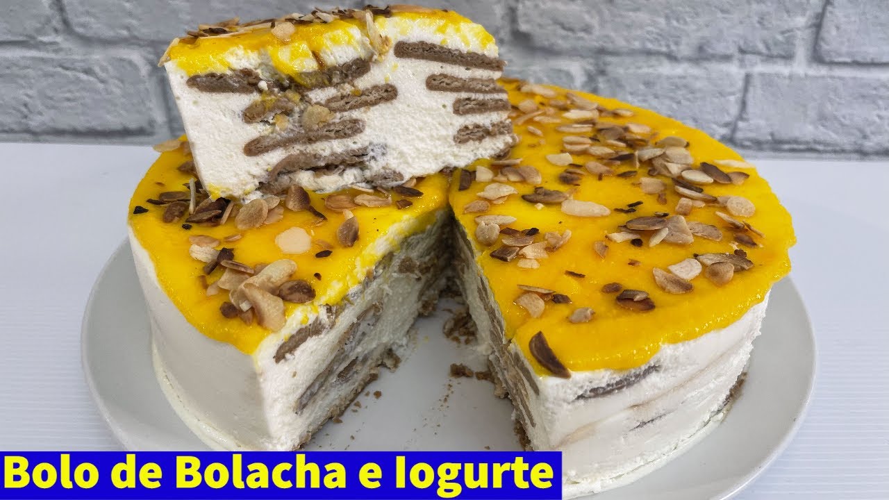 Bolo de Bolacha e Iogurte