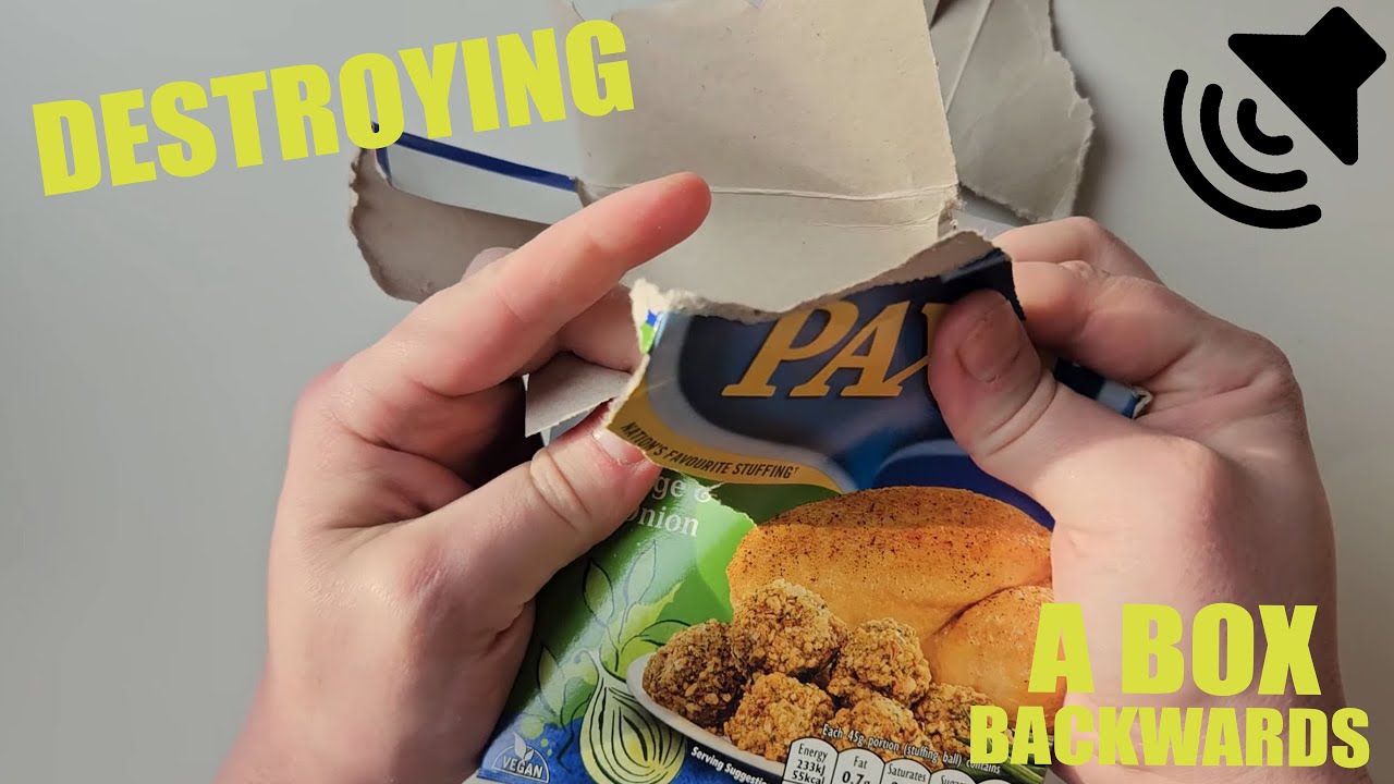 Oddly Satisfying Destruction: SAGE AND ONION PAXO STUFFING BOX [In Reverse] #408 ASMR (Relaxing)
