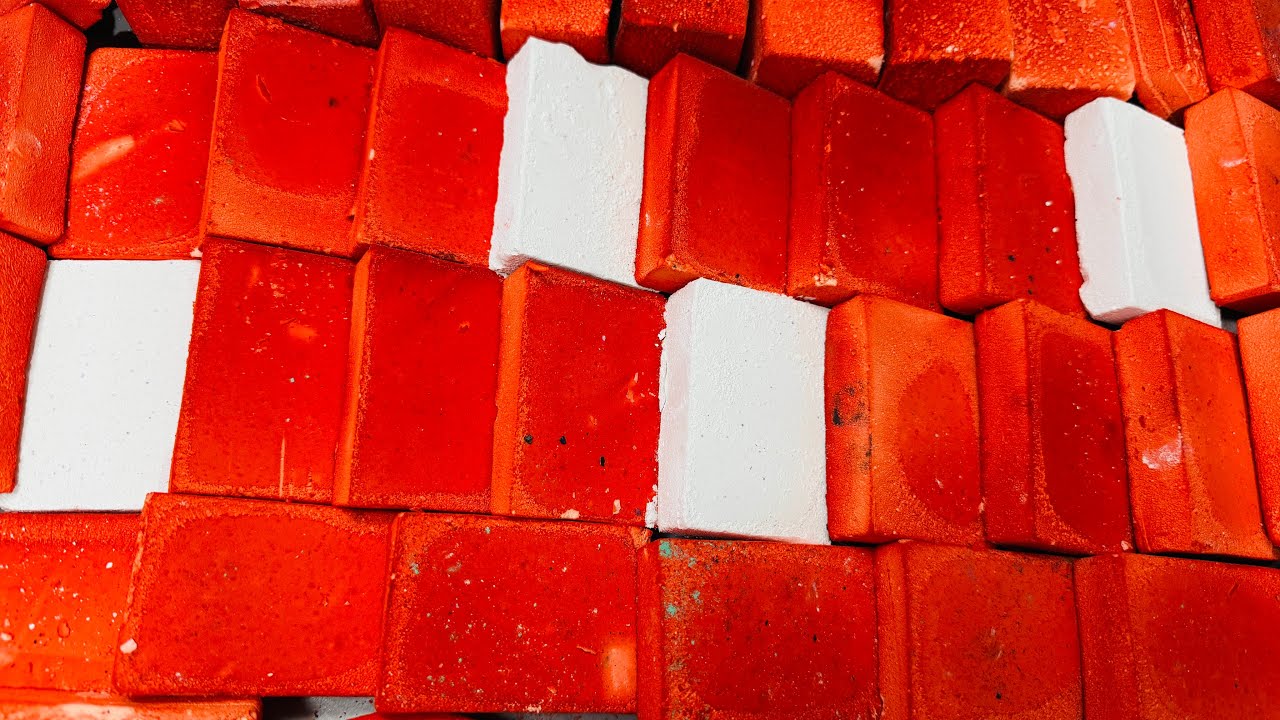 Orange Dyed Chalk ASMR Crush For Satisfying |  Dyed Chalk ASMR Bar Reform 