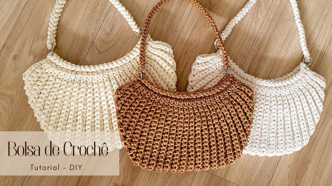 Como Fazer Uma Bolsa de Crochê Linda e Fácil - Mesma Receita Com Materiais Diferentes - Tutorial