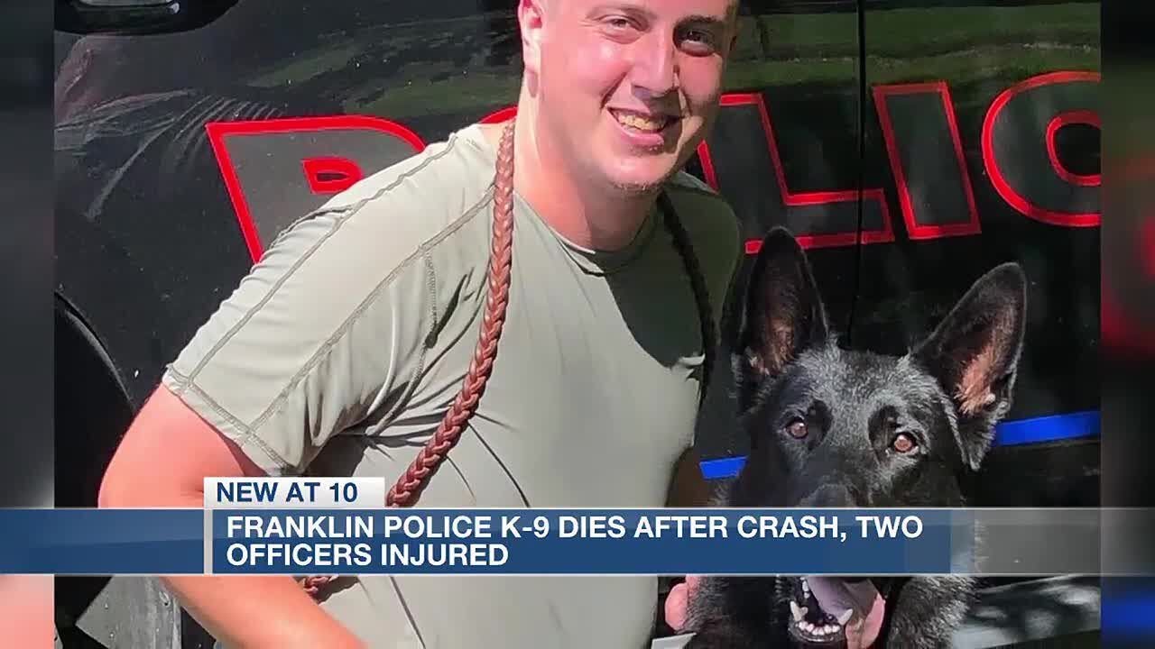 Franklin Police K-9 dies after crash, two officers injured