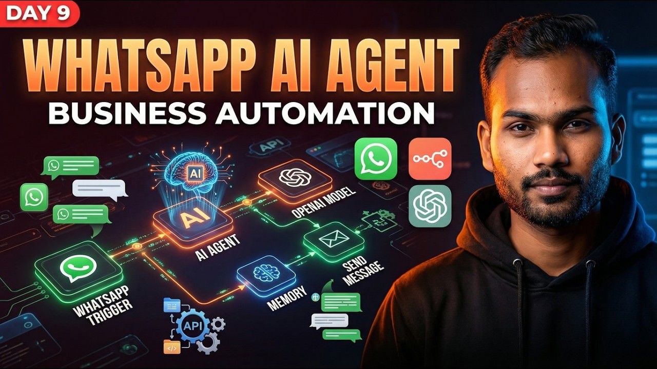 Day 9 of 30 Day AI Automation Masterclass | Build a 24/7 WhatsApp AI Agent | n8n