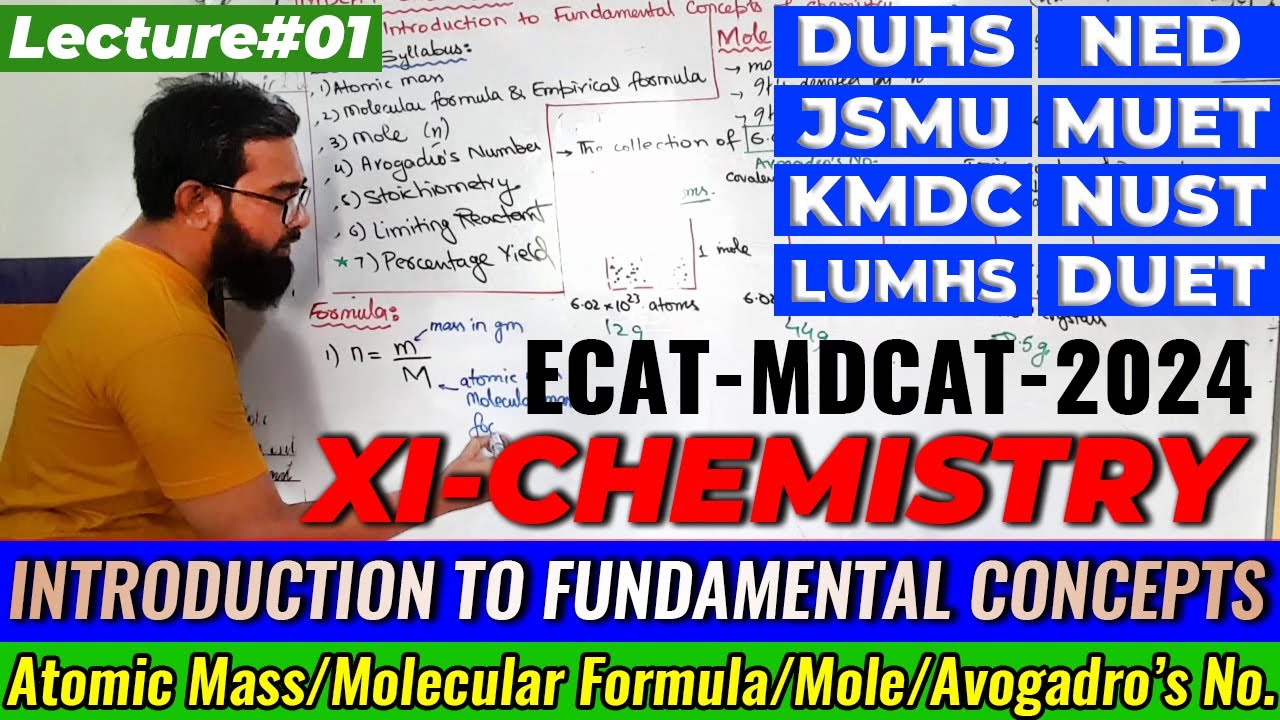 MDCAT-2024 | CH#1 | Introduction to Fundamental Concepts of Chemistry | Lecture No. 01