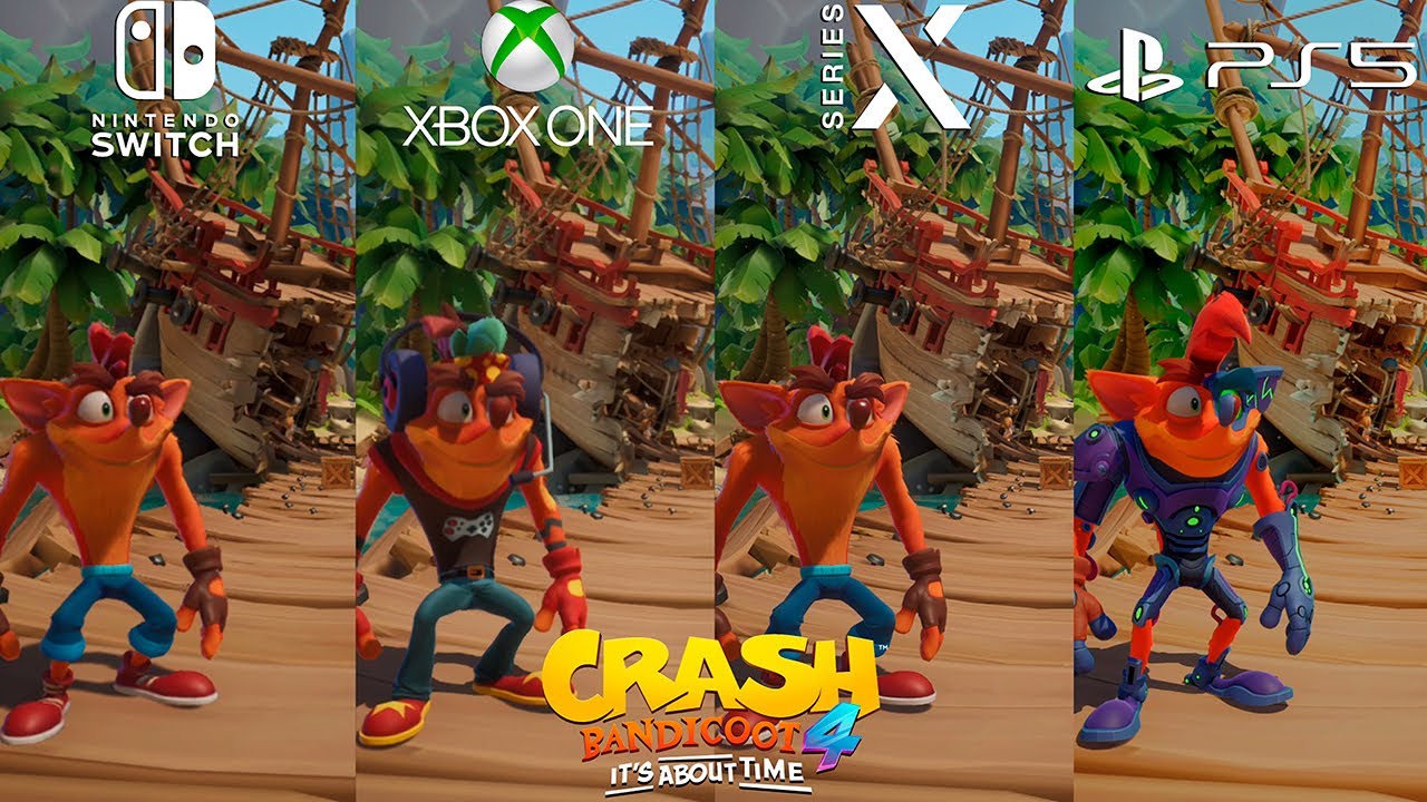 Crash Bandicoot 4: It's About Time Switch vs. Xbox One vs. Series X vs. PS5 Direct Comparison