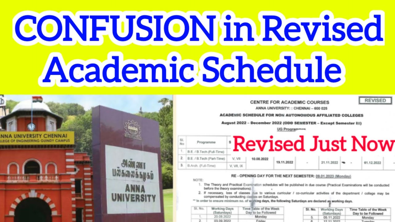 Anna University UG Revised Academic Schedule Confusion 👍