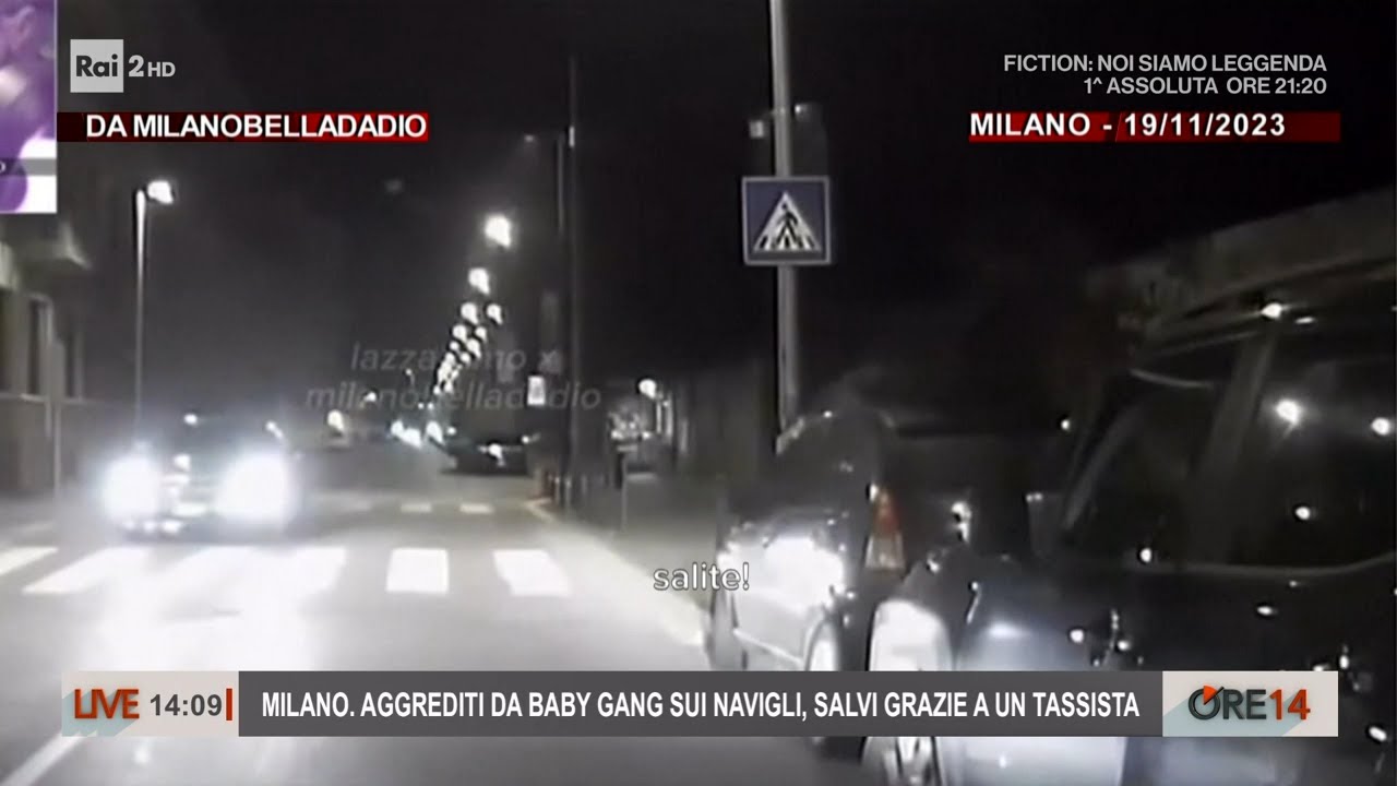 Milano, aggrediti da baby gang sui Navigli e salvi grazie a un tassista - Ore 14 del 22/11/2023