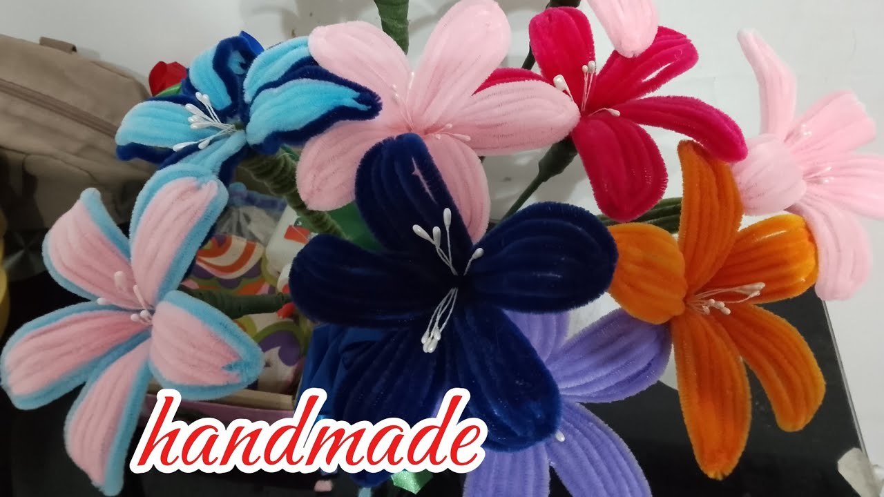 easy fuzzy wire tutorial / lily flower / fuzzy wire flowers//