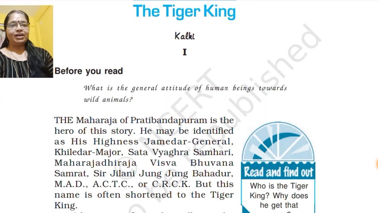 CBSE|ENGLISH CORE|VISTAS|THE TIGET KING PART 1