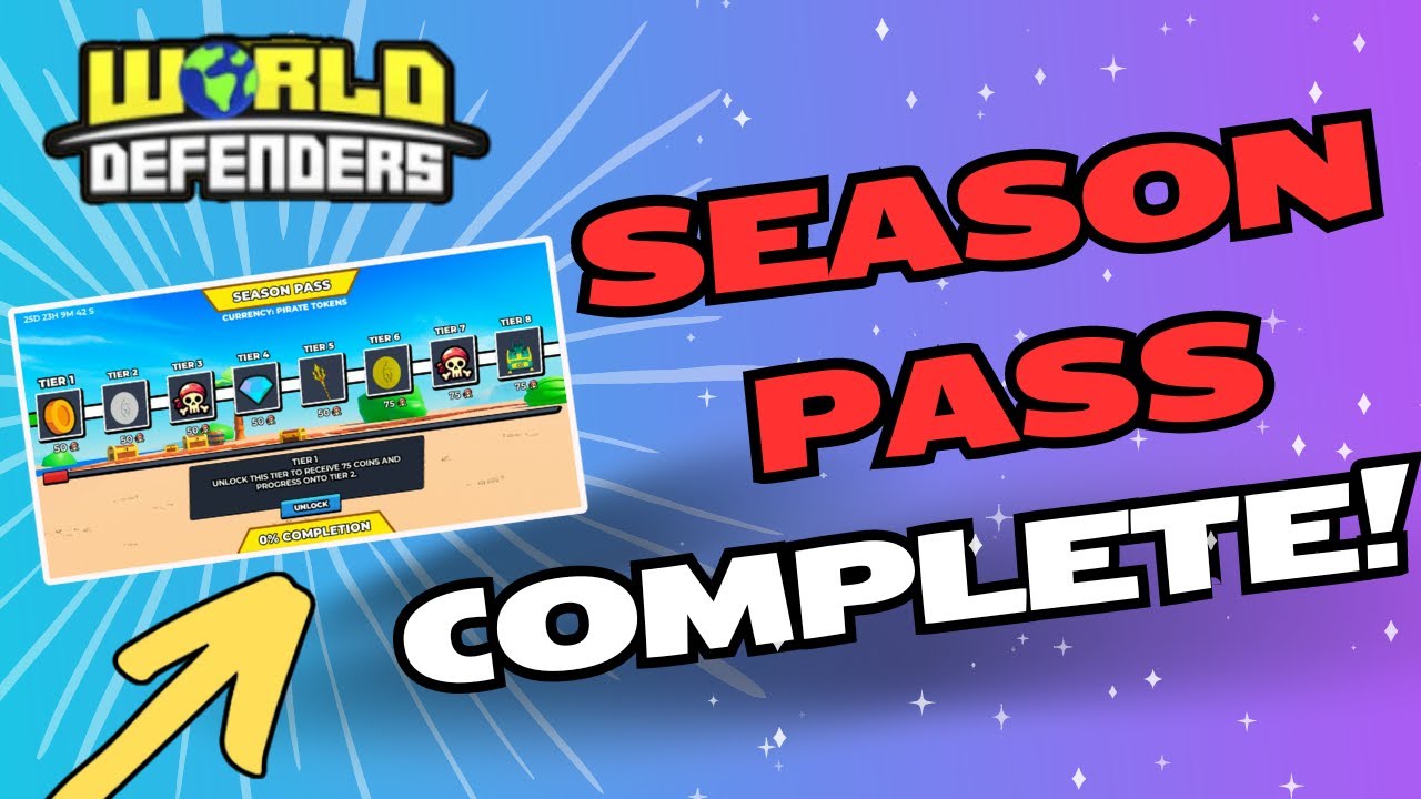 ZERO TO 100% COMPLETE SEASON PASS!!!! World Defenders Roblox