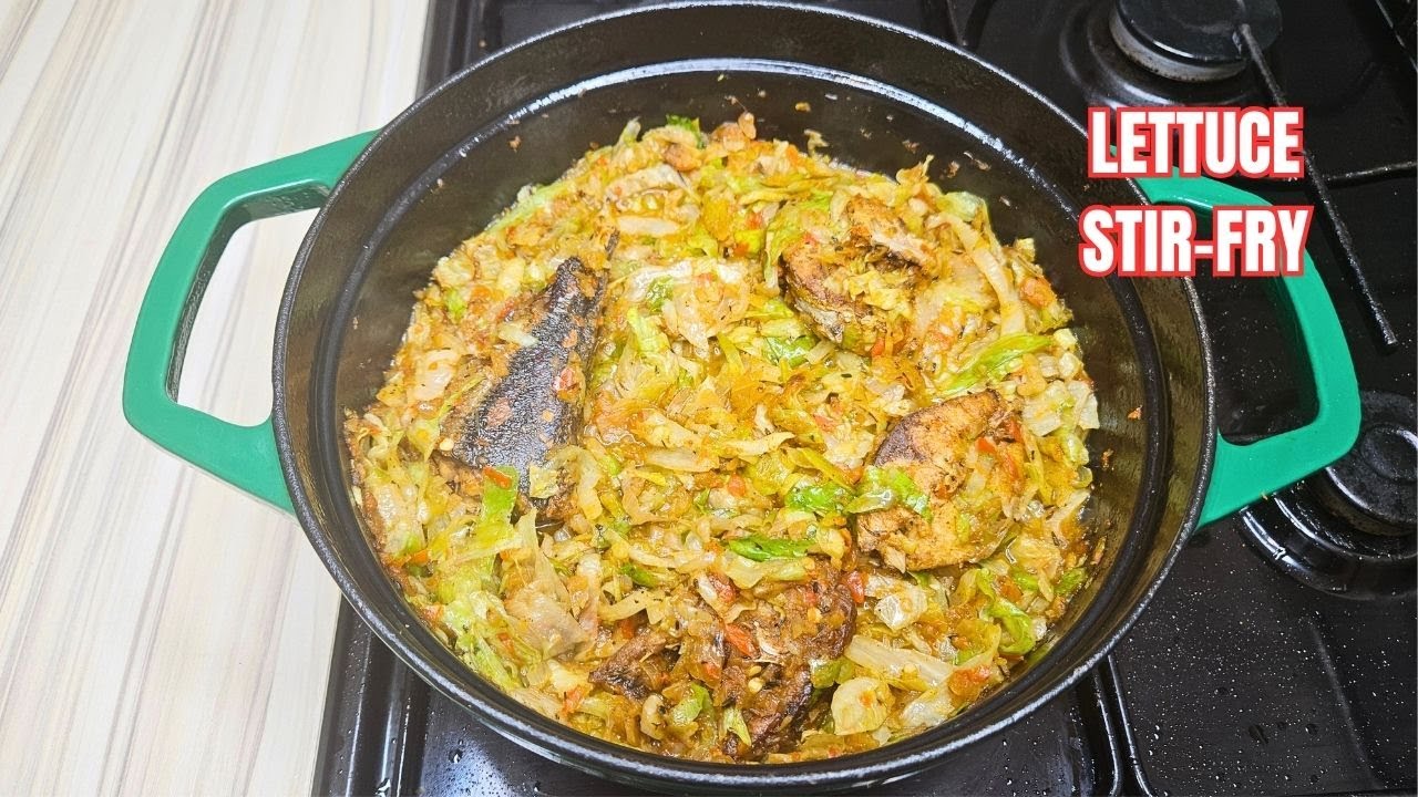 HOW TO MAKE LETTUCE STIR-FRY RECIPE NIGERIAN | HOW TO CLEAN FISH  | HOW TO FRY FISH