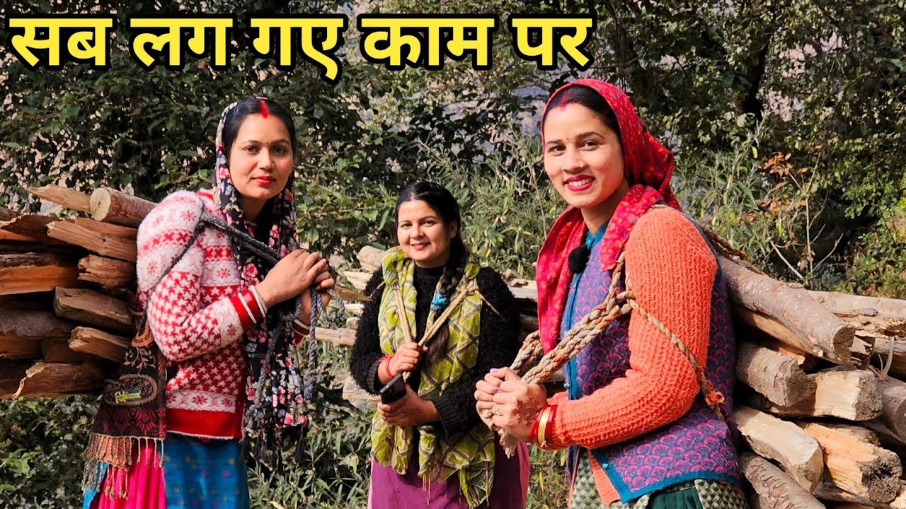 आज लकड़ियों की भारी सब पर भारी पड़ गई 🤗 || Preeti Rana || Pahadi Lifestyle vlog || Giriya village 