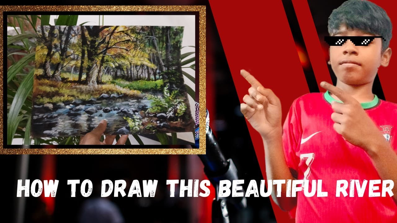 drawing this wonderful river with acrylic paint/ time lapse/