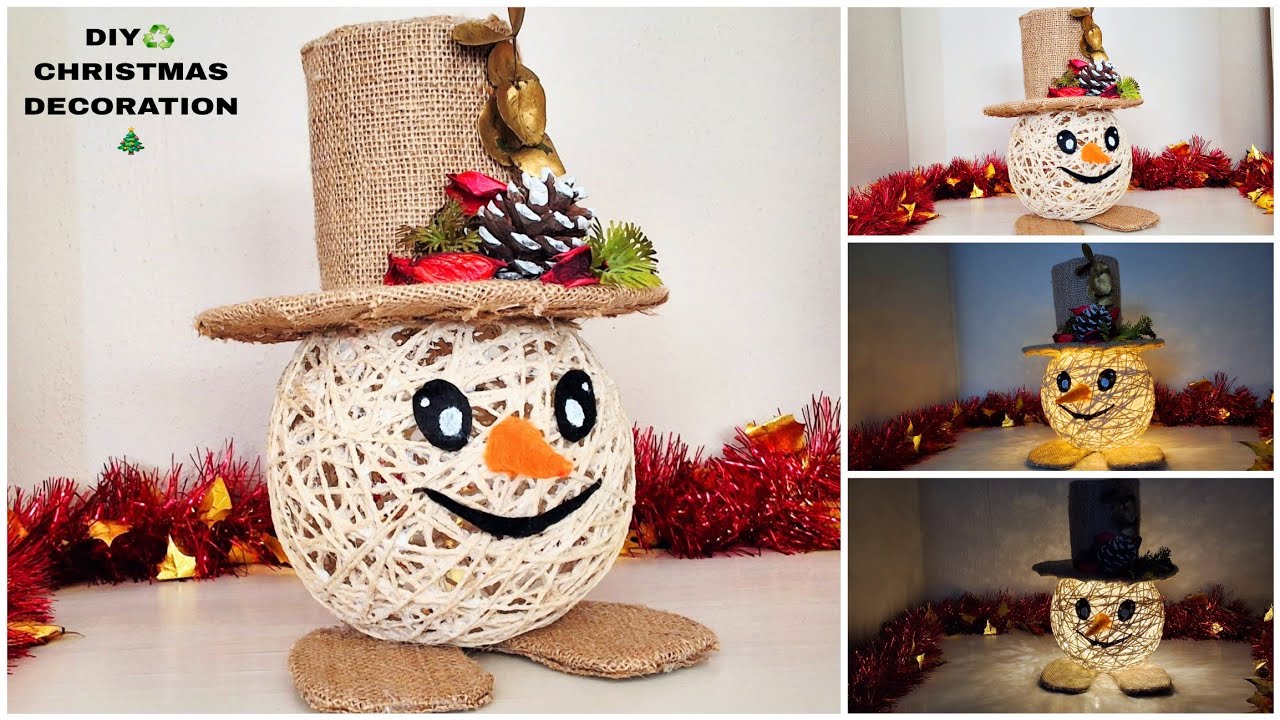 Новогодний снеговик!⛄ Отличная идея новогоднего украшения из переработанных материалов своими рук...