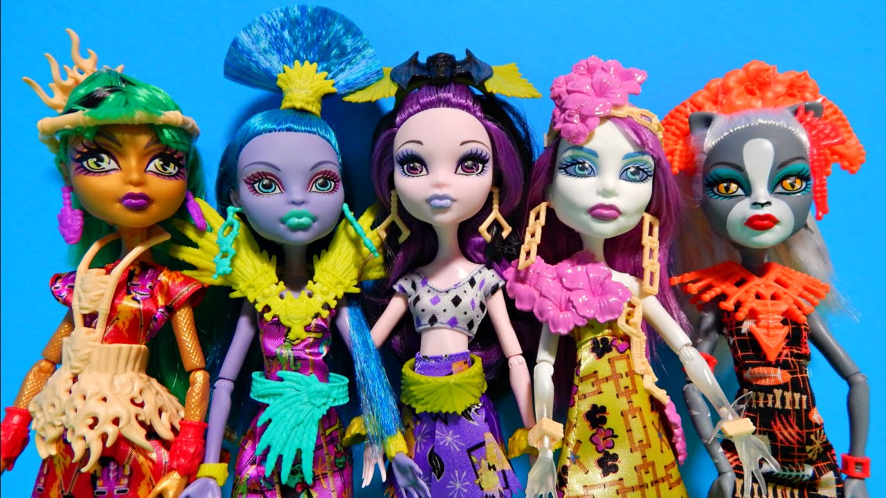Monster High Ghoul's Getaway Jinafire Elissabat Jane Spectra & Meowlody Dolls