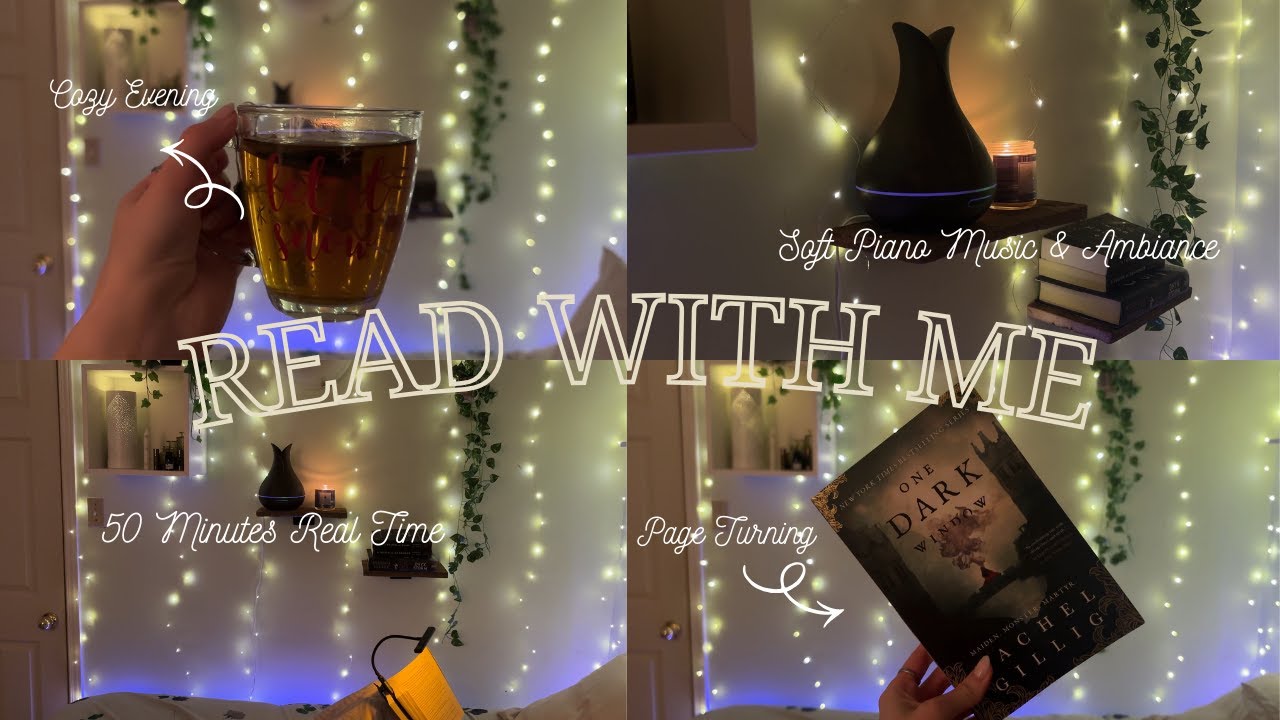 50 Minute Cozy Evening Read With Me 🌙📖 | Soft Piano