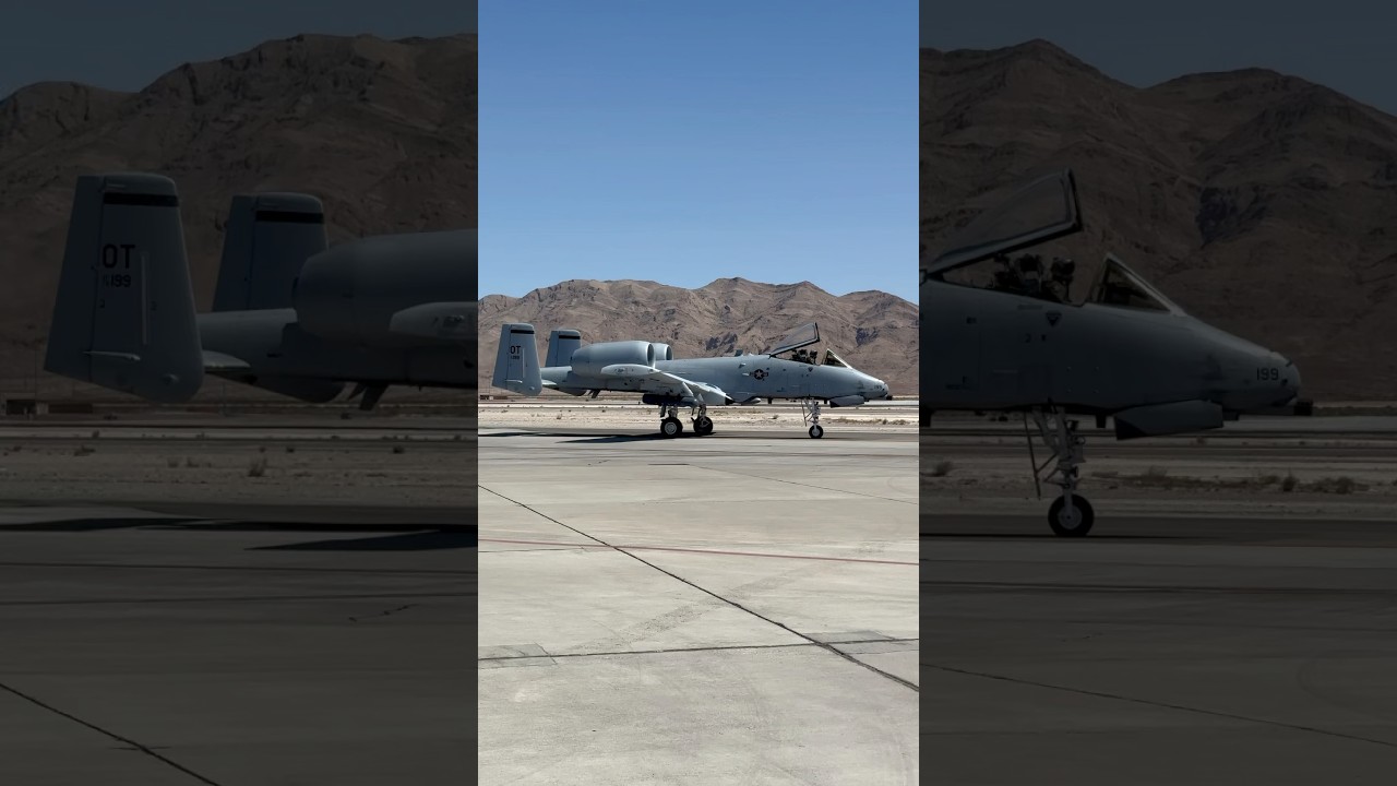 Nellis Air Force Base A-10 Warthog taxiing back after the CAD Demo at 2025 Aviation Nation!