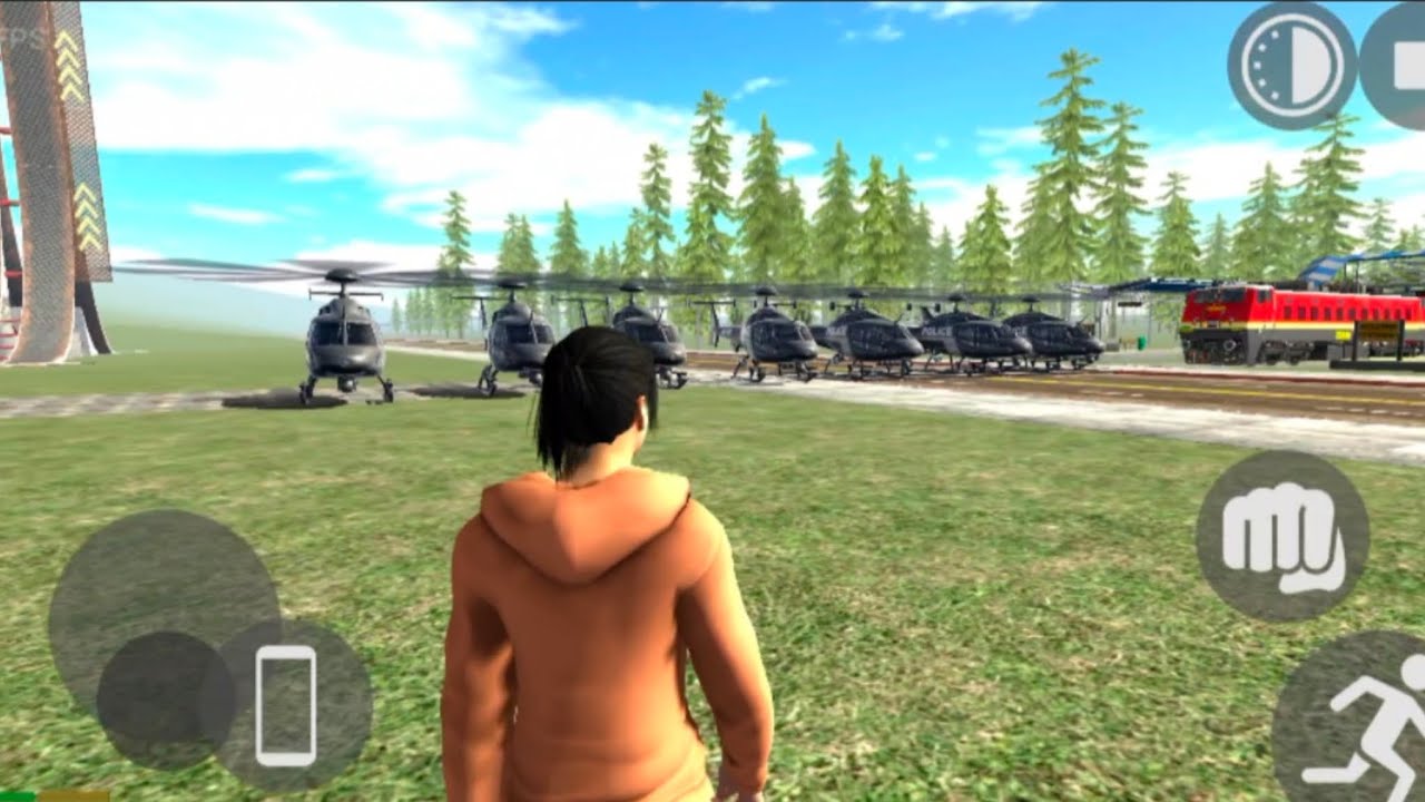 Indian bike driving 3D police helicopter vs train  #indianbikedriving3d 