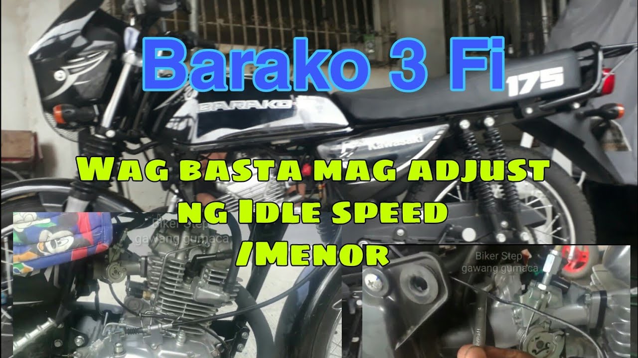 KAWASAKI BARAKO 3 Fi, Paano mag-adjust ng idle speed o menor...