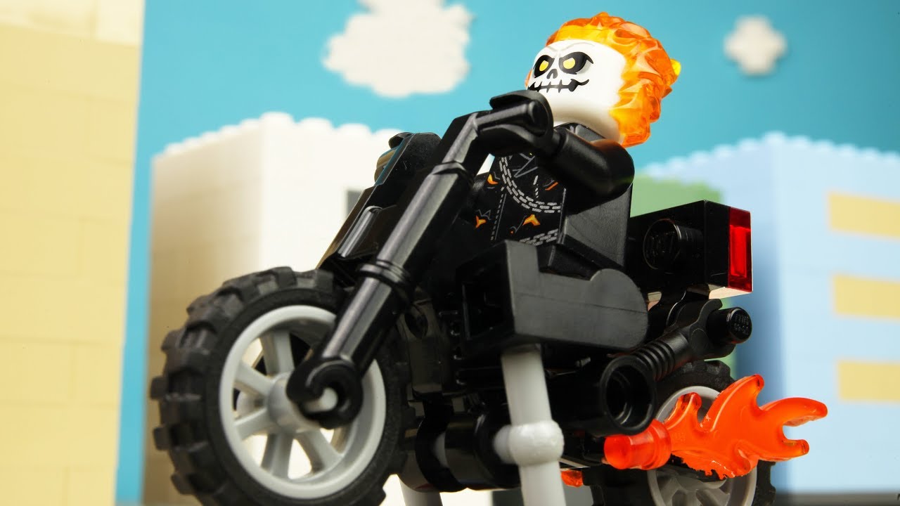 Lego GHOST RIDER & Pizza Delivery & Motocross
