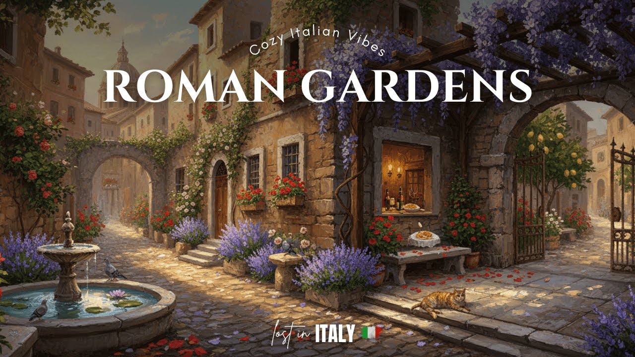 Rome Flower Street | Instrumental Italian Café Music for Study & Focus