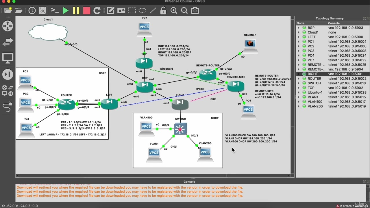 Interfaces : 8 - VLAN interfaces and DHCP server config