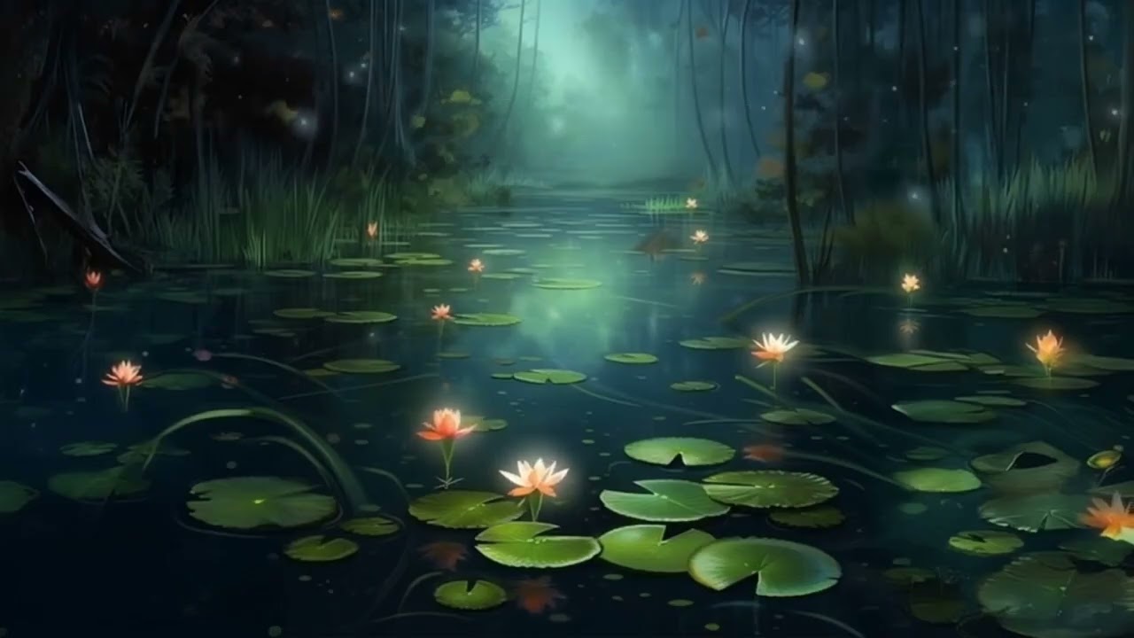 Mystical Lotus Pond at Night — Nature & Ambient Sounds for Sleep, Meditation & Relaxation
