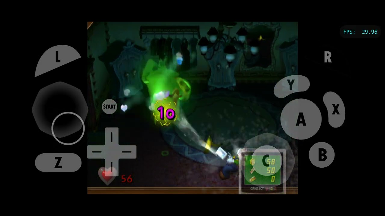Jogando luigi's mansion de gamecube