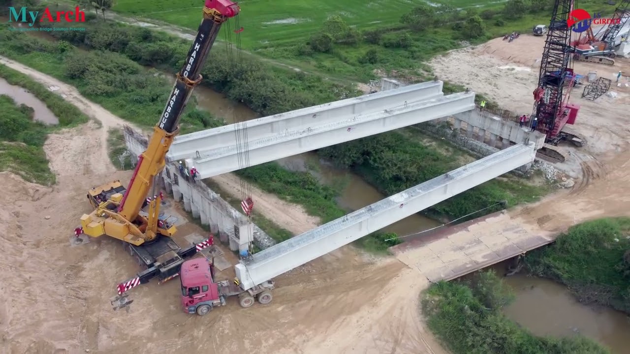 (LS Girder) Launching LS Girder at KBKK 2B - Bridge 3
