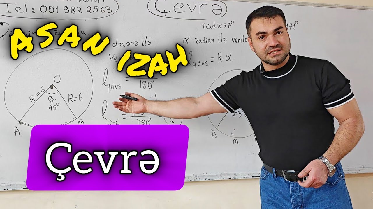 🔥Çevrə , çevrələrin qarşılıqlı vəziyyəti . Asan dərs izahı #riyaziyyat