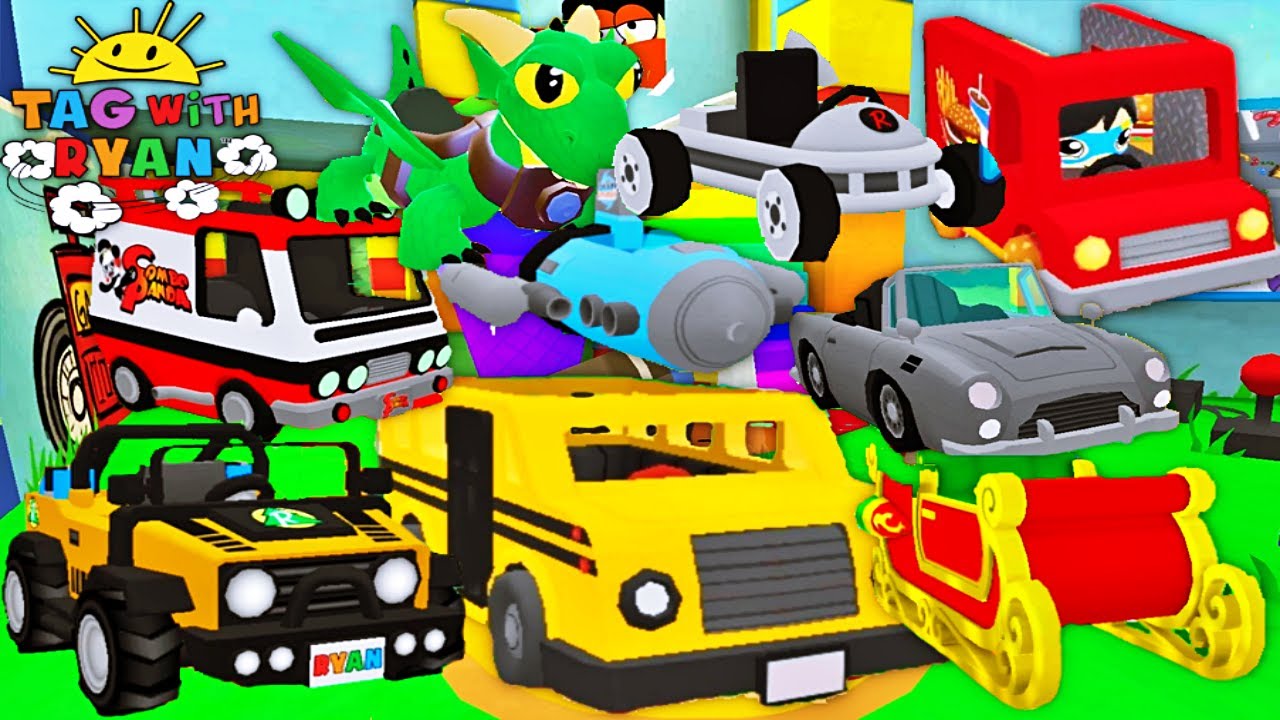 Tag with Ryan All 22 Vehicles Unlocked - Combo Panda Van Spaceship Orange SUV Spy Car (Android,iOS)