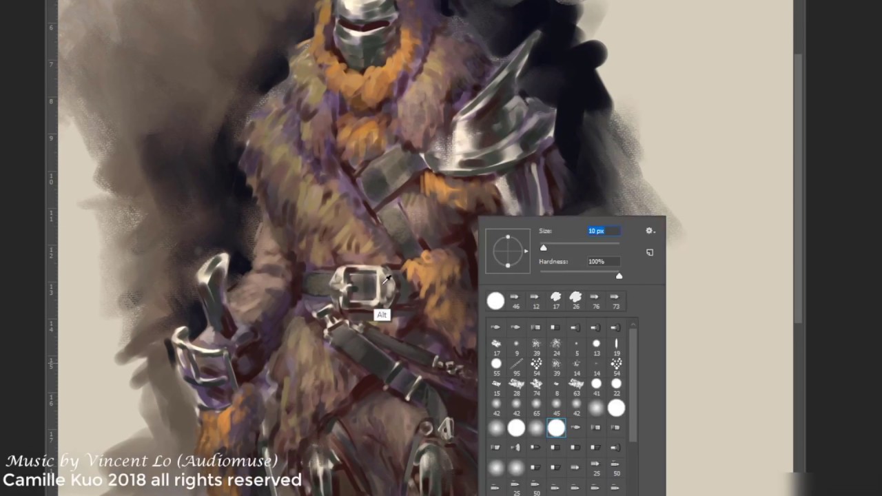 berserker digital photoshop painting creating process