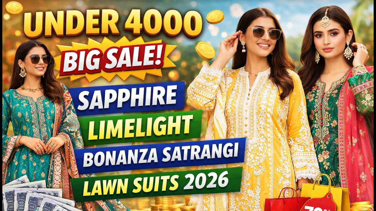 Under 4000 , Sapphire , Limelight , Bonanza Satrangi Lawn Suits 2026 , BIG SALE