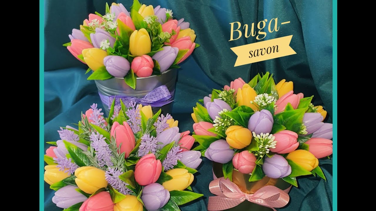 Большой букет из мыльных тюльпанов🌷