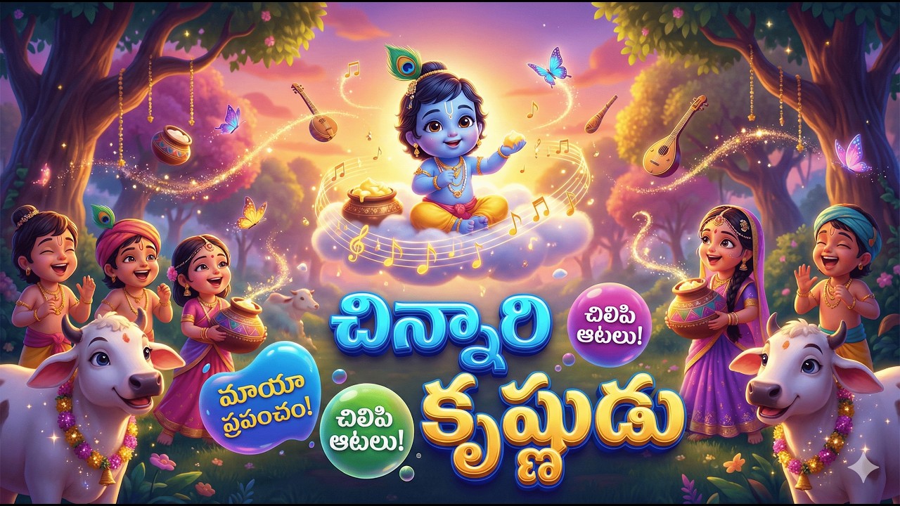 ✨ Chinnari Krishnudu 3D | Cute Baby Krishna Song | #telugukidssongs #telugurhymes #3danimation