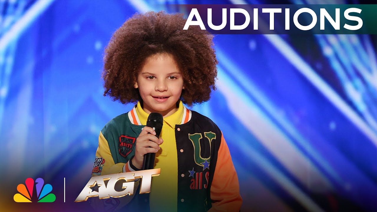 9-Year-Old King Moore Gets A Standing Ovation For His Original Rap Song | AGT 2025