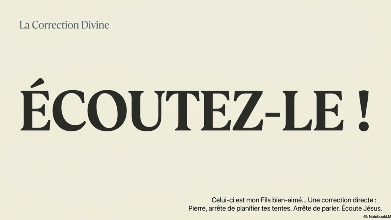 La voix de Dieu depuis la nuée : « Celui-ci est mon Fils bien-aimé … écoutez-le ! »