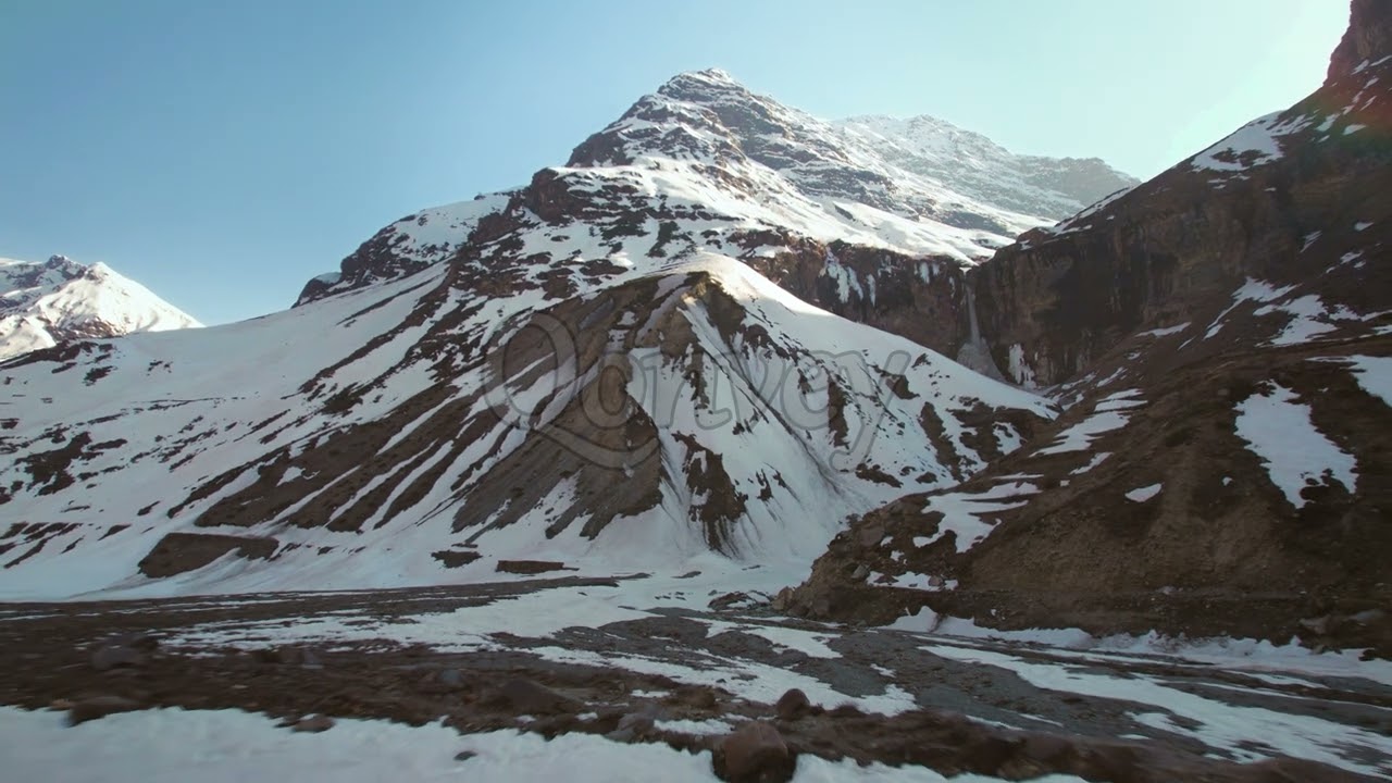 Snow Capped Mountains In Himalayas India (Aerial) | Stock Video