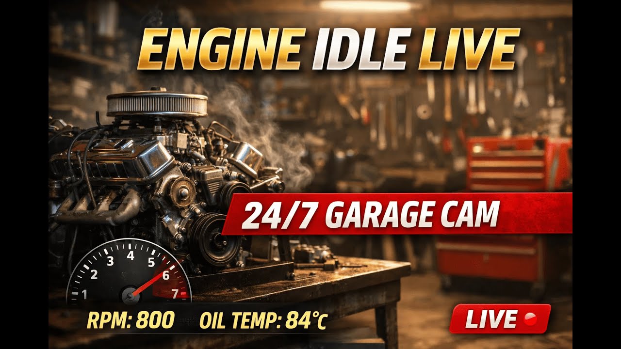 🔧 Real Engine Idle Sound — Garage Workshop Live 24/7