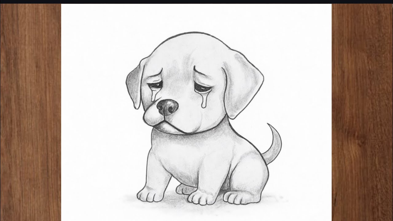 Sad Puppy || Learn to Draw a Cute Dog with Tears in eyes|| Step by Step Pencil Sketch 