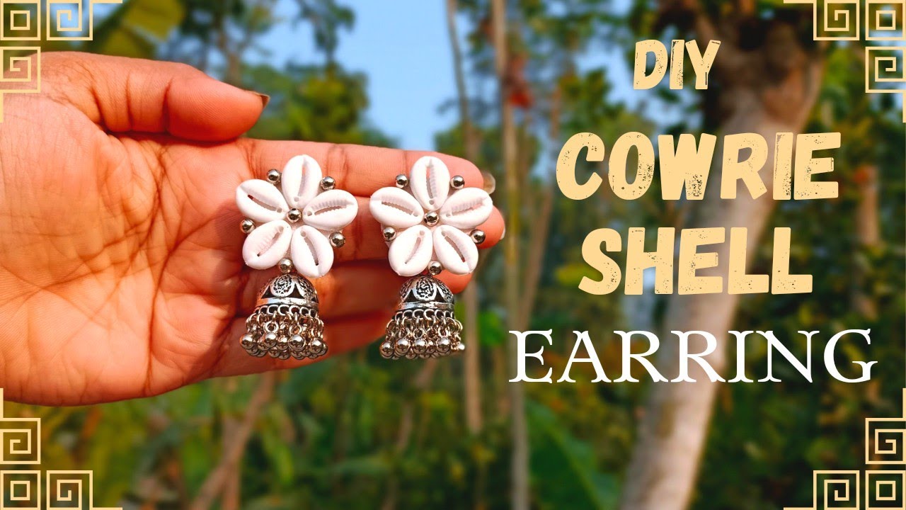 Diy handmade #cowrie shell #earring. very easy to making... ❤️