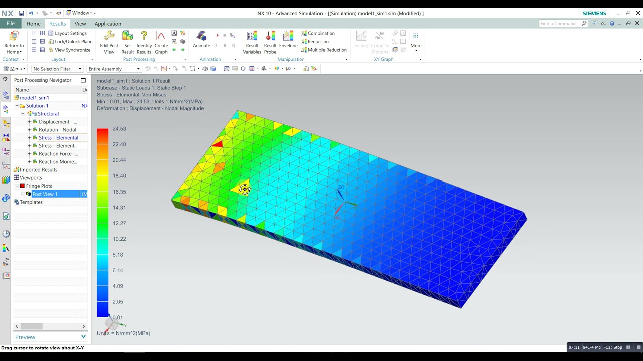 simple Beam  analysis | Basic beam simulation with NASTRAN solver  in NX siemens 10