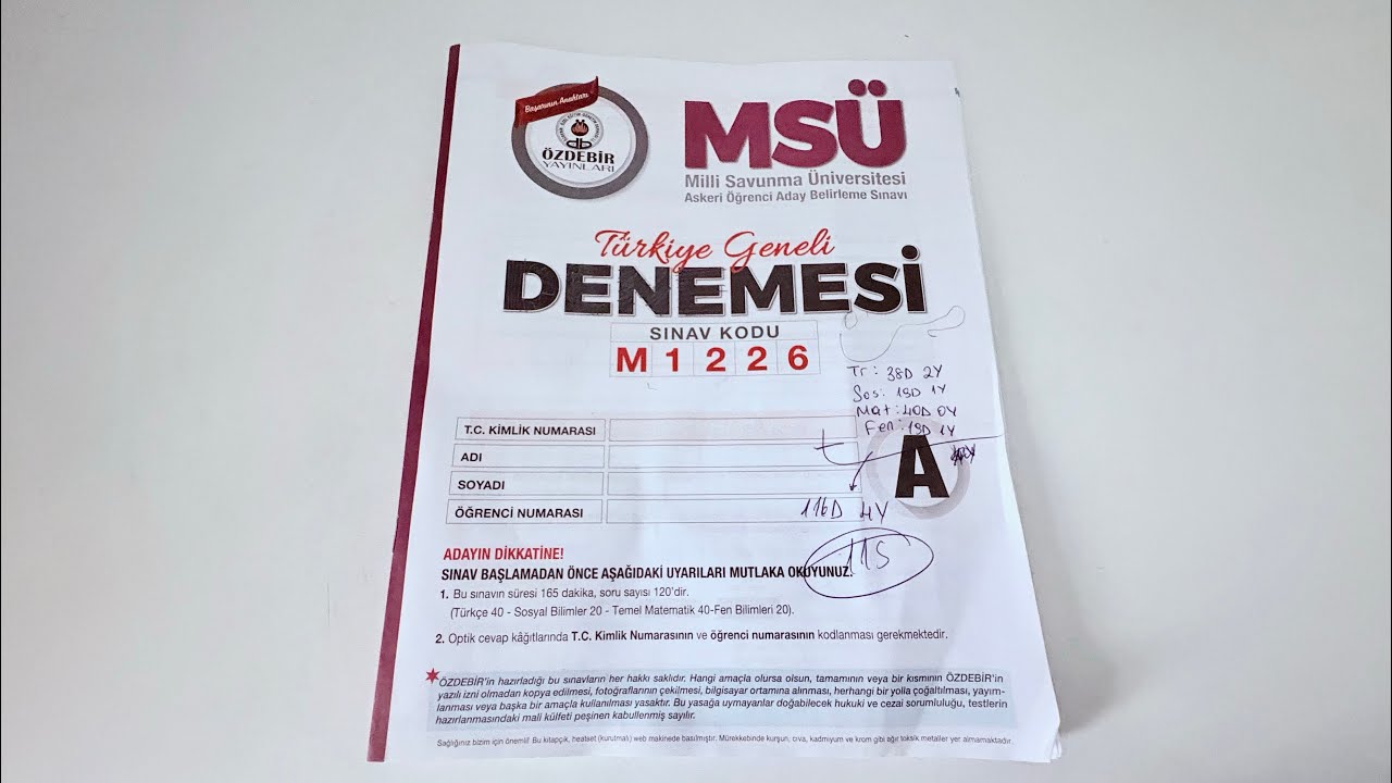 özdebir msü yorumum ve sonucum | yks26